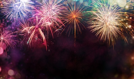 Abstract firework background with free space for text